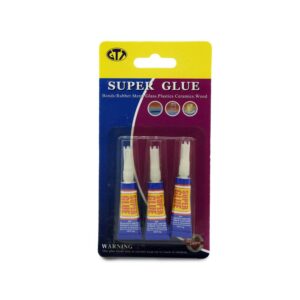 Super Glue Tubes 3g - 3 Pack Quick Dry Extra Strong Adhesive for instant Repair Plastic Rubber Wood
